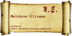 Melchior Elizeus névjegykártya